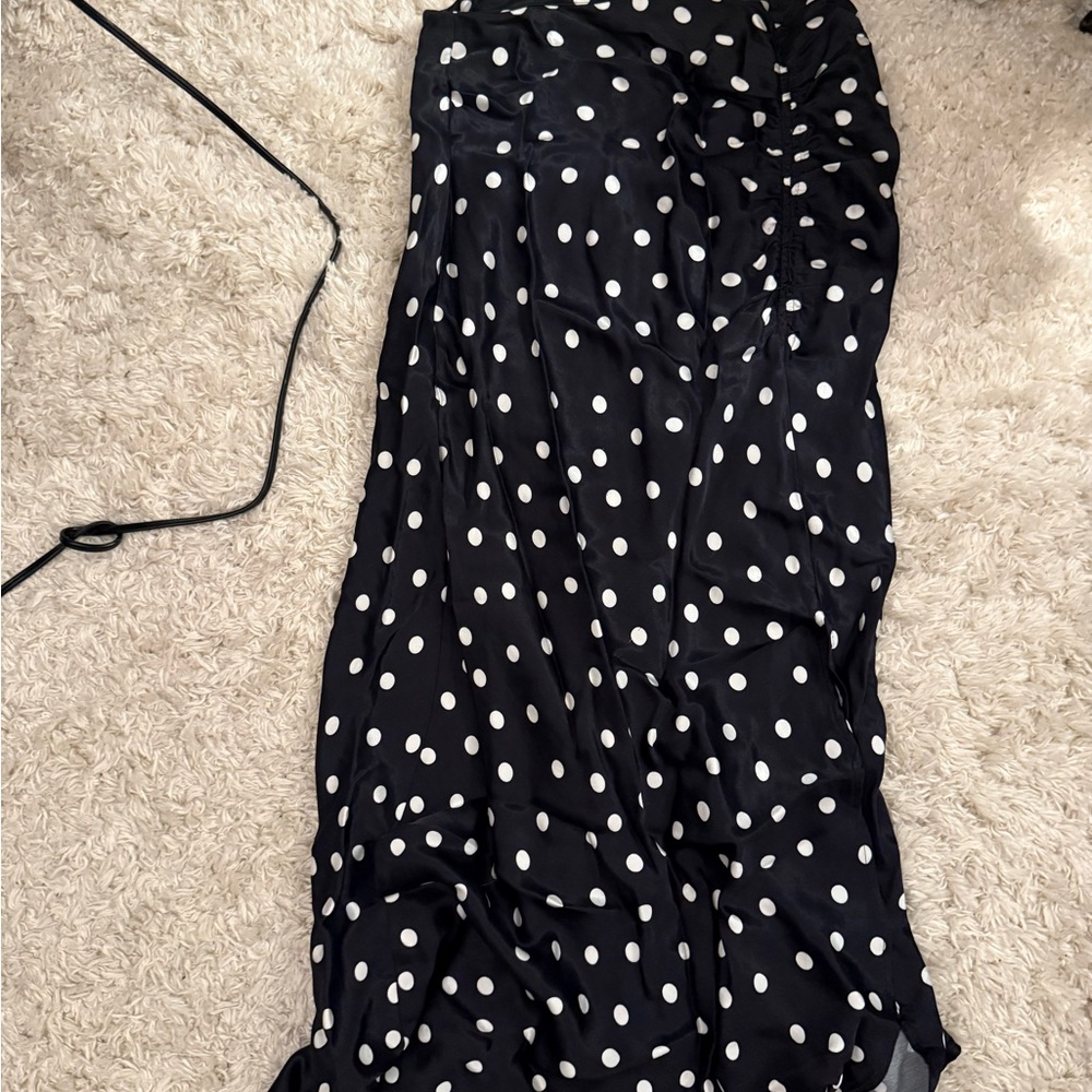 Maeve Black and White Polka Dot Maxi Skirt
